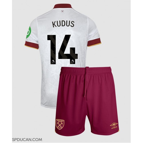 Dječji Nogometni Dres West Ham United Mohammed Kudus #14 Rezervni 2024-25 Kratak Rukav (+ Kratke hlače)